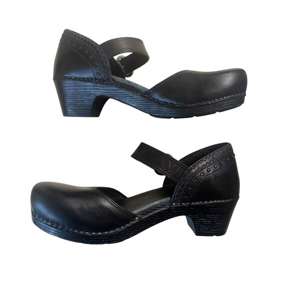 Dansko Makenna Black Genuine Leather Mary Jane Clogs size 40(9.5-10) - Picture 4 of 16